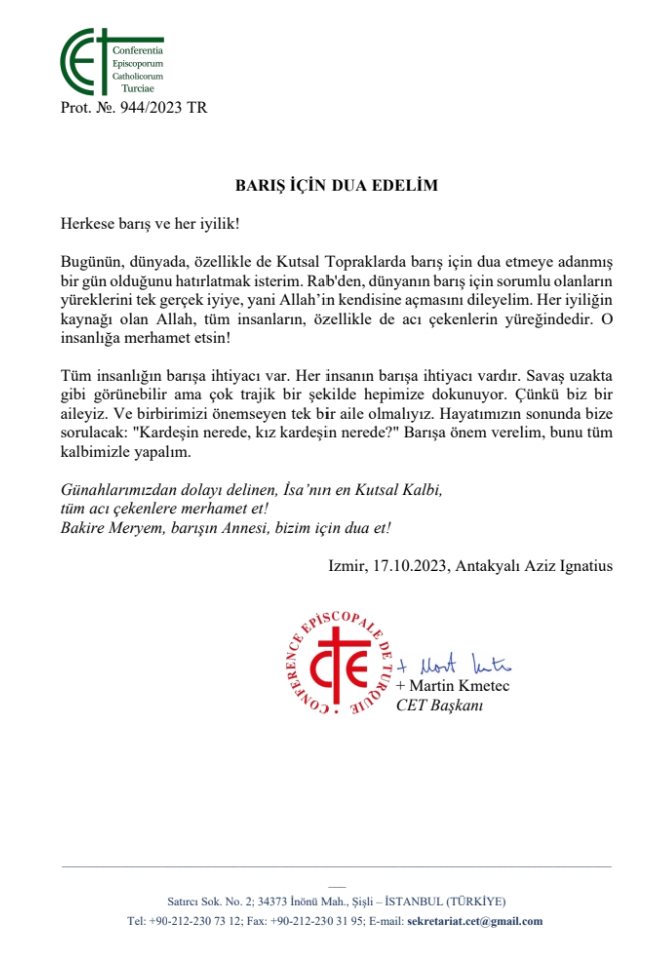 Barış İçin Dua Edelim